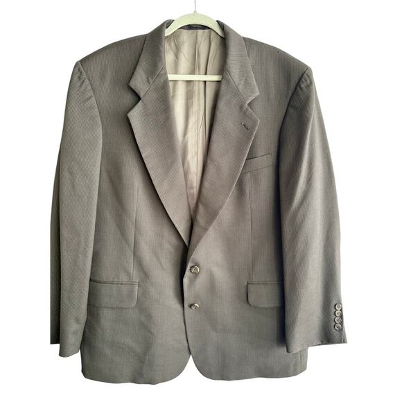 Oscar de la Renta Men’s Brown 2 Button Vintage Suit Jacket 46R - Picture 2 of 10